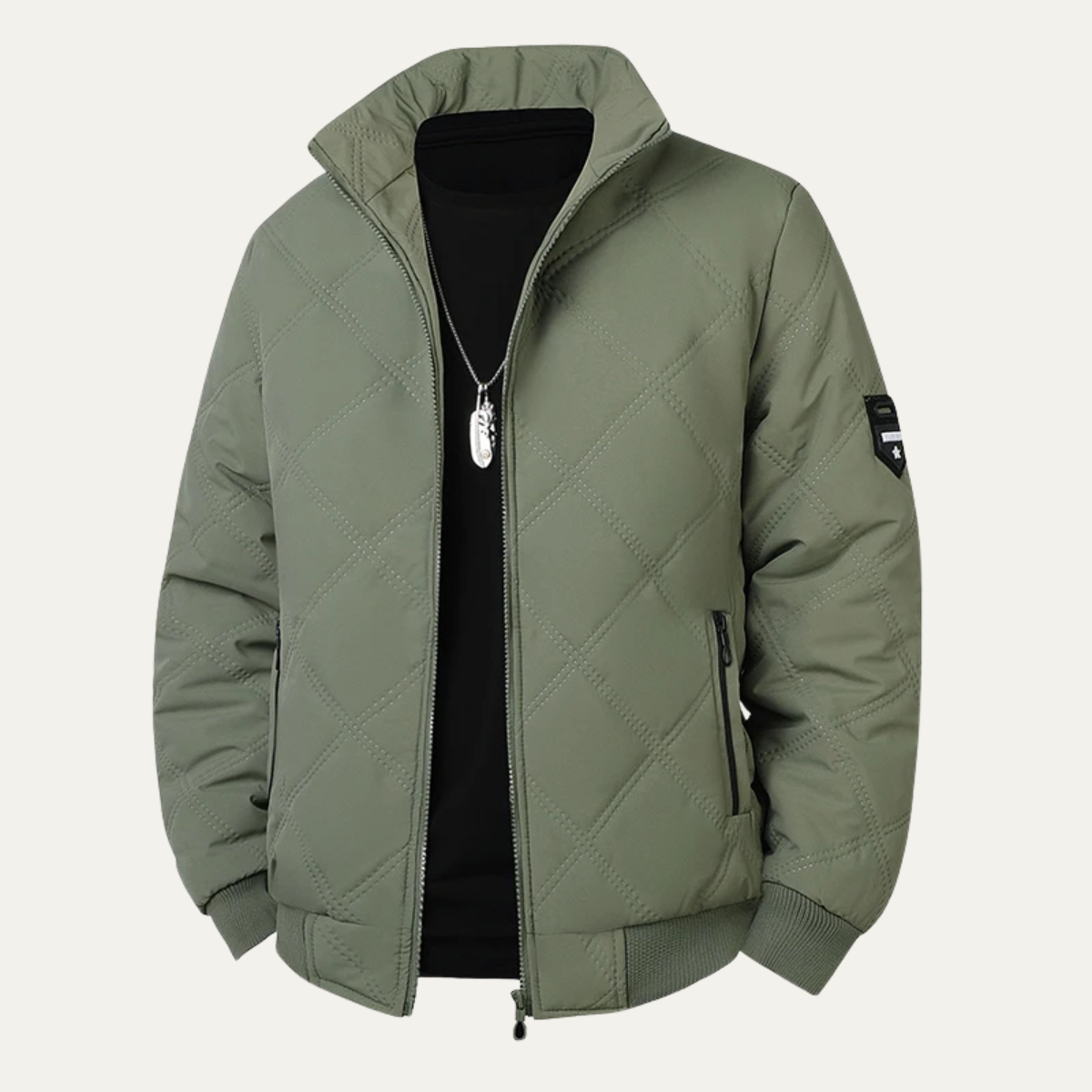 The Bardolino Men’s Casual Stand Collar Winter Quilted Jacket