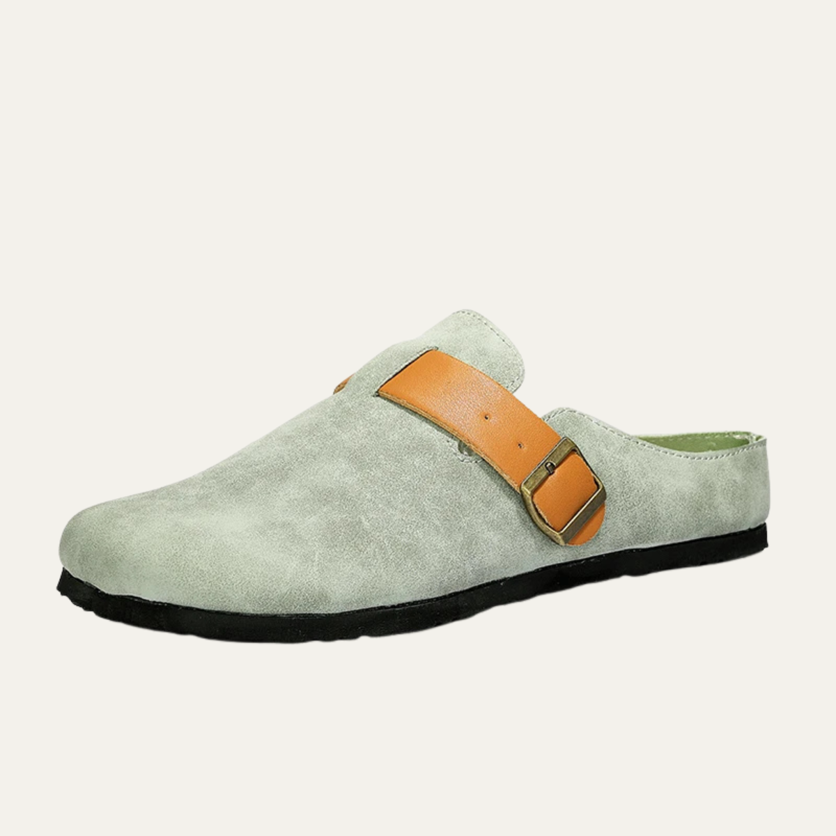 The Leicester Men's Suede Slip On Buckle Moccasin Slipper