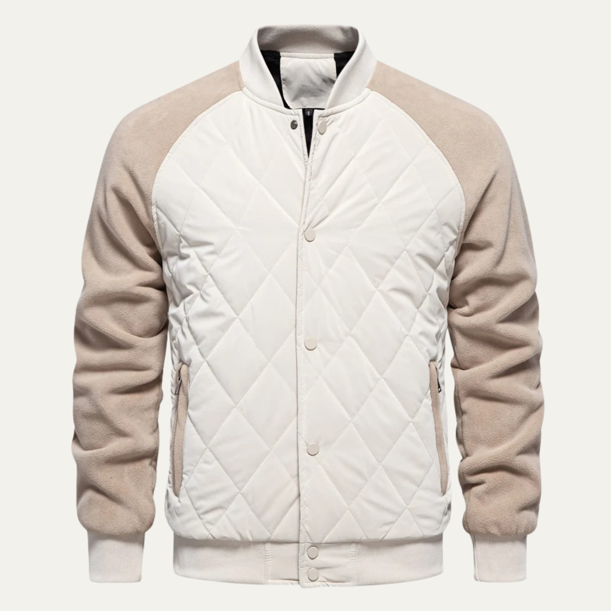 The Ryde Men’s Casual Patchwork Winter Quilted Bomber Jacket