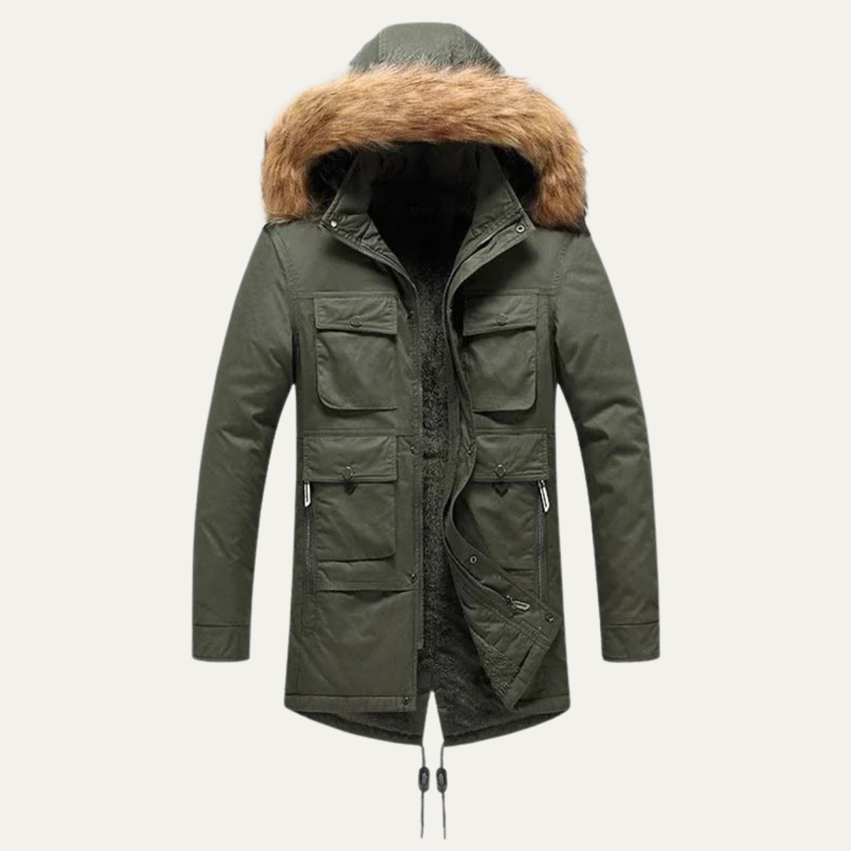 The Manchester Men’s Wam Hooded Winter Parka Coat with Fur Trim