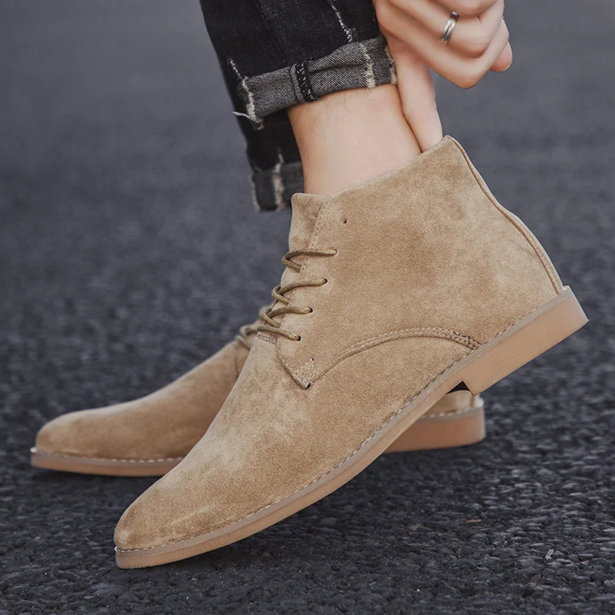 The Camargue Men’s Chukka Sand Suede Lace Up Desert Boots