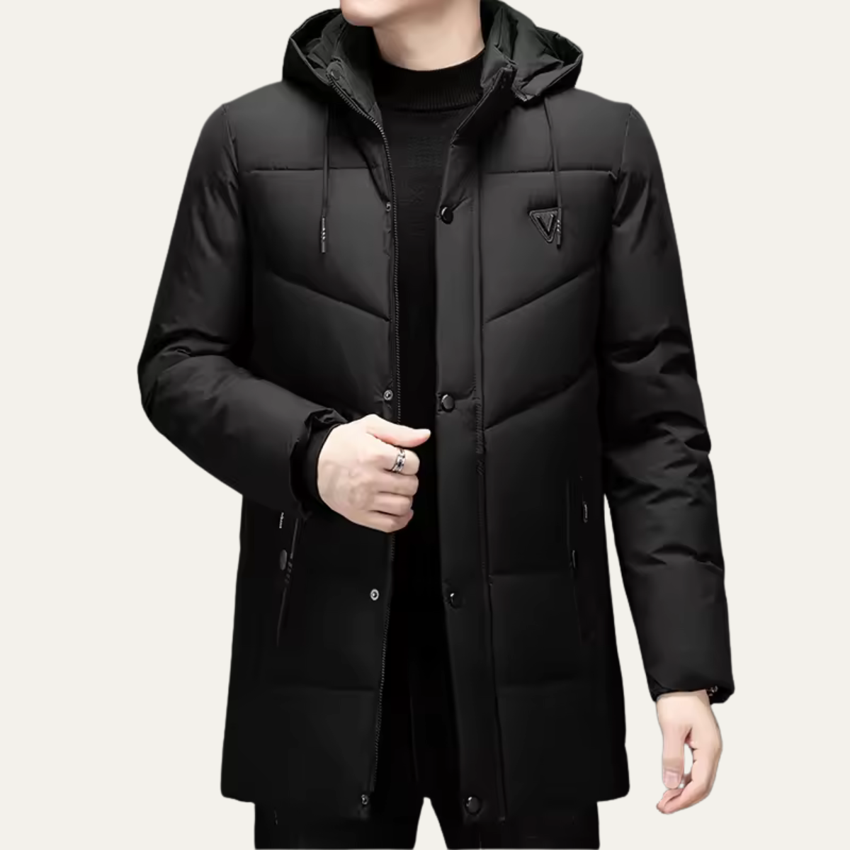 The Helsinki Men’s Hooded Puffer Parka – Long, Waterproof, Padded, Multi-Pocket