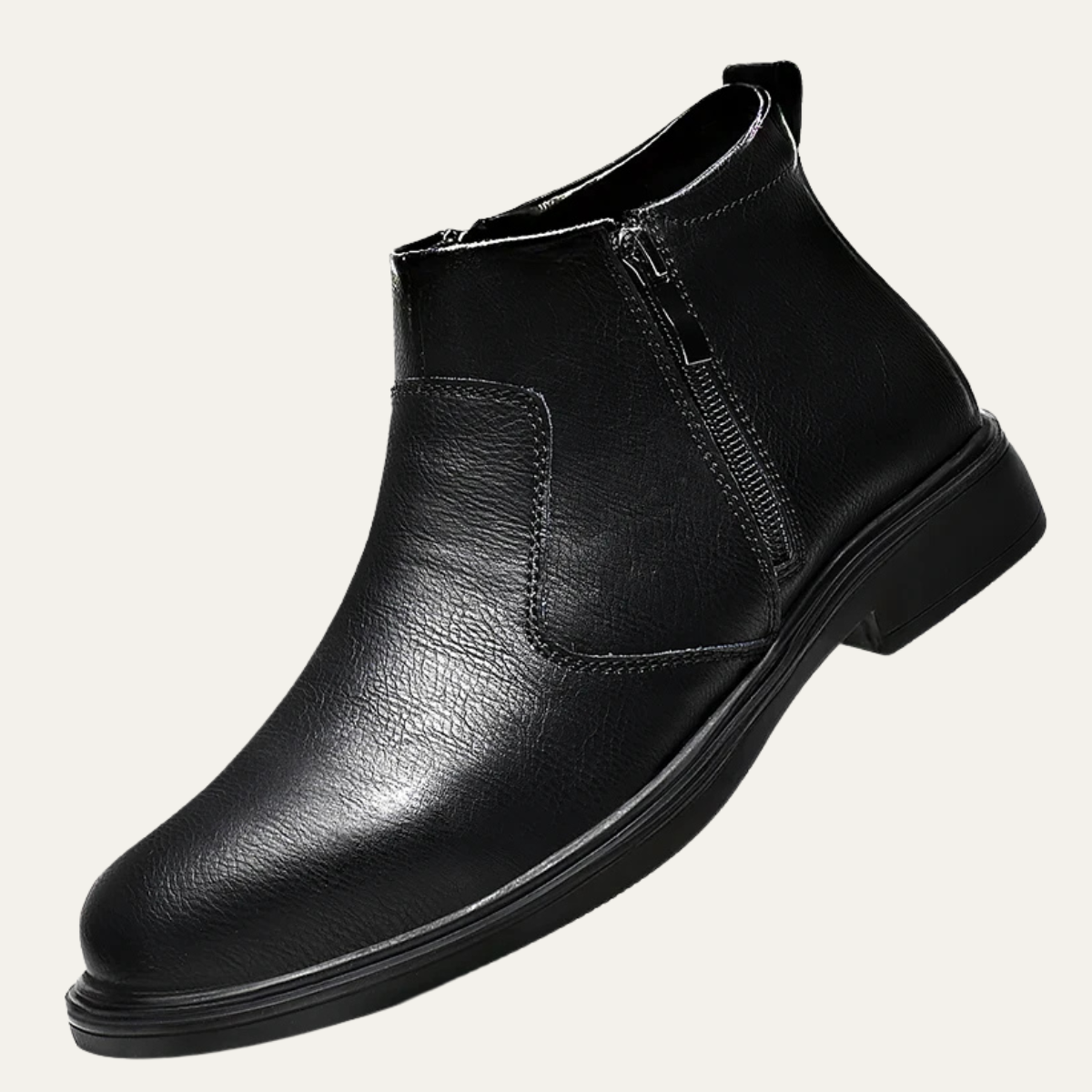 The Amantea Men’s Casual Leather Zipper Ankle Dress Boots