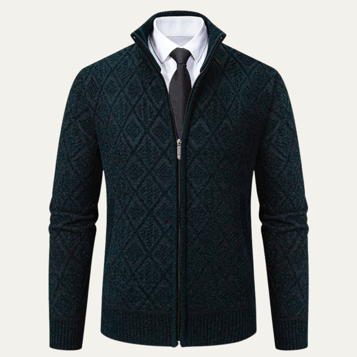 The Arezzo Men’s Smart Casual Diamond Patterned Knit Jacket