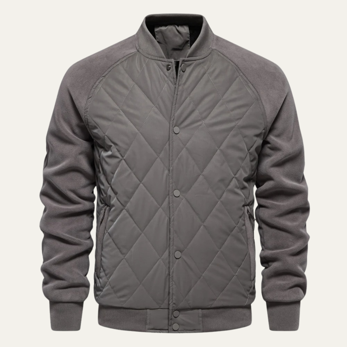 The Ryde Men’s Casual Patchwork Winter Quilted Bomber Jacket