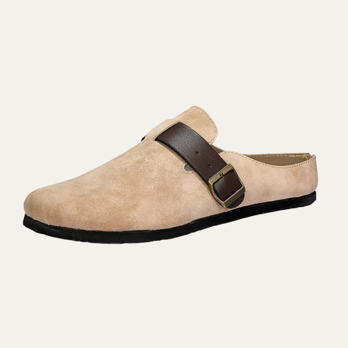 The Leicester Men's Suede Slip On Buckle Moccasin Slipper