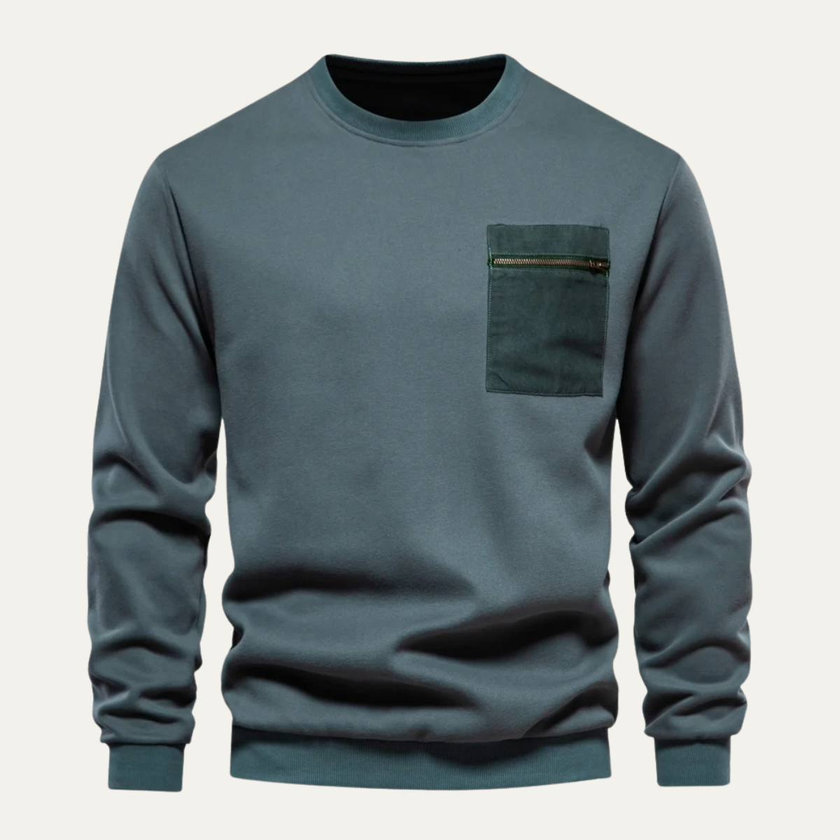The Glasgow Men's Casual Crew Neck Jumper with Chest Pocket