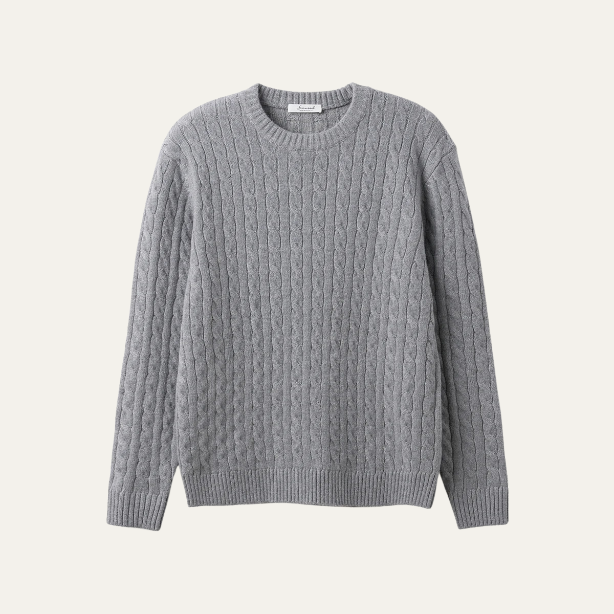 The Hever Men’s Cable Knit Crew Neck Sweater