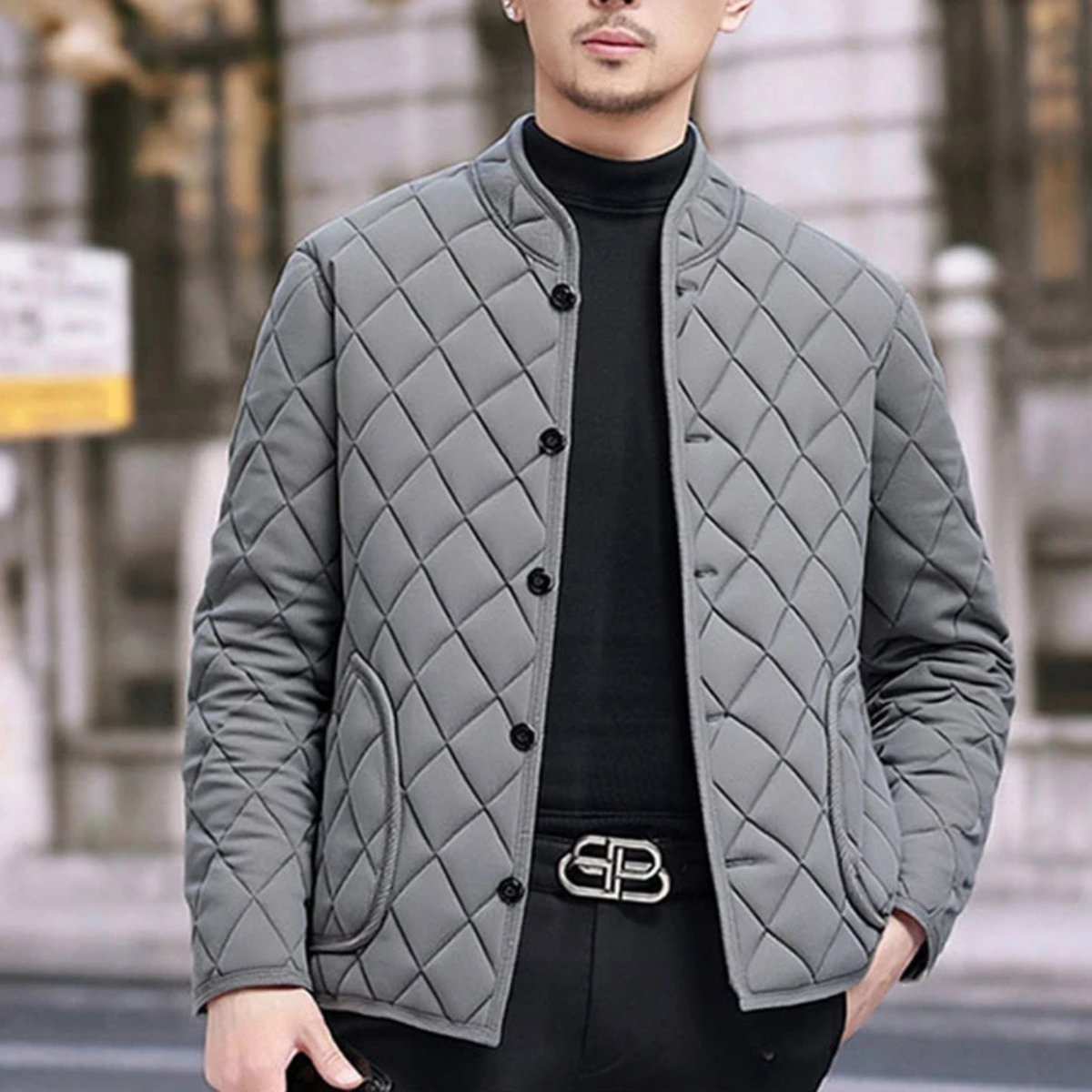 The Gerace Men’s Quilted Winter Fleece Lined Jacket