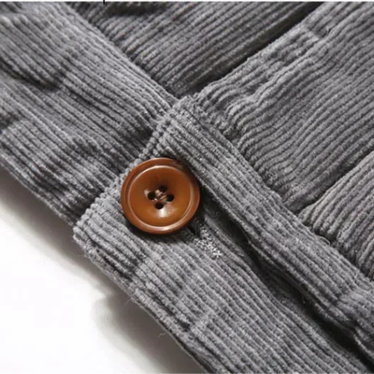 The Monferrato Men’s Vintage Fur Collar Corduroy Winter Jacket