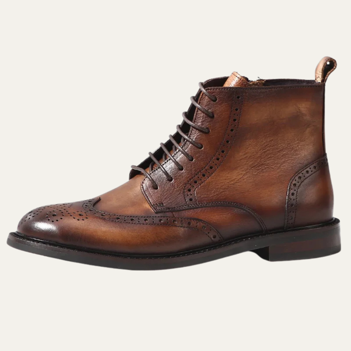The Cerveteri Men's Leather Brogue Lace Up Dress Boots