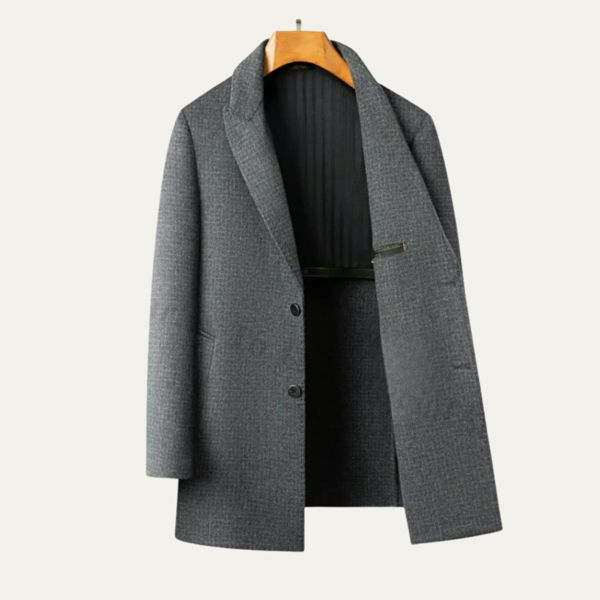 The La Villa Men’s Classic Double Faced Wool Overcoat