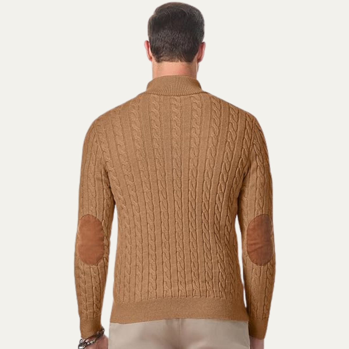 The Stamford Men's Cable Knit Collar Stand Jumper