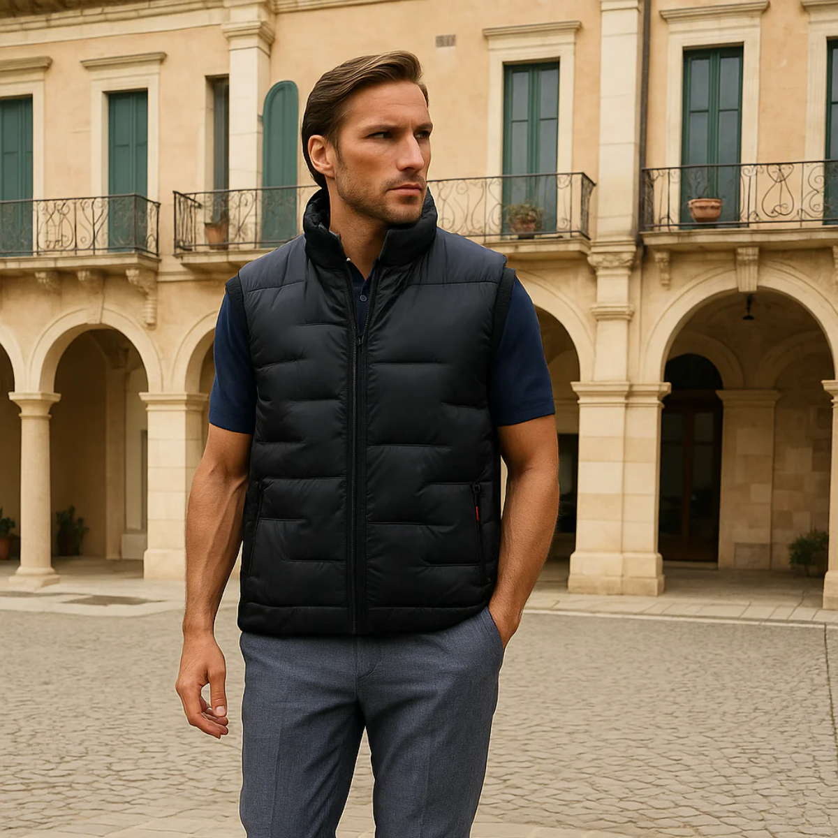 The Belgravia Men’s Luxury Black Puffer Quilted Gilet - 2025