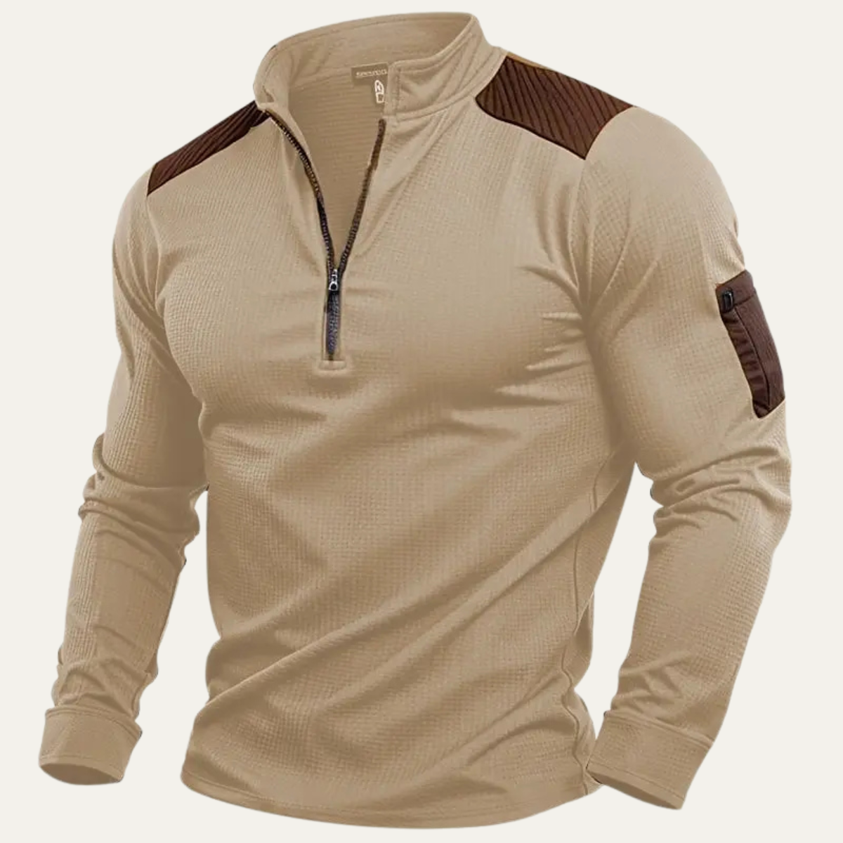 The Recanati Men’s Tactical Quarter Zip Jumper with Shoulder Patches