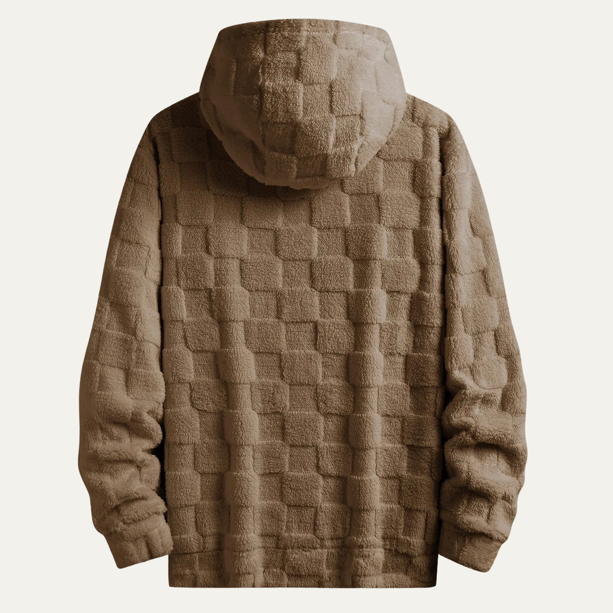 The Bergamo Men’s Casual Thick Fleece Jacket with Textured Check Design