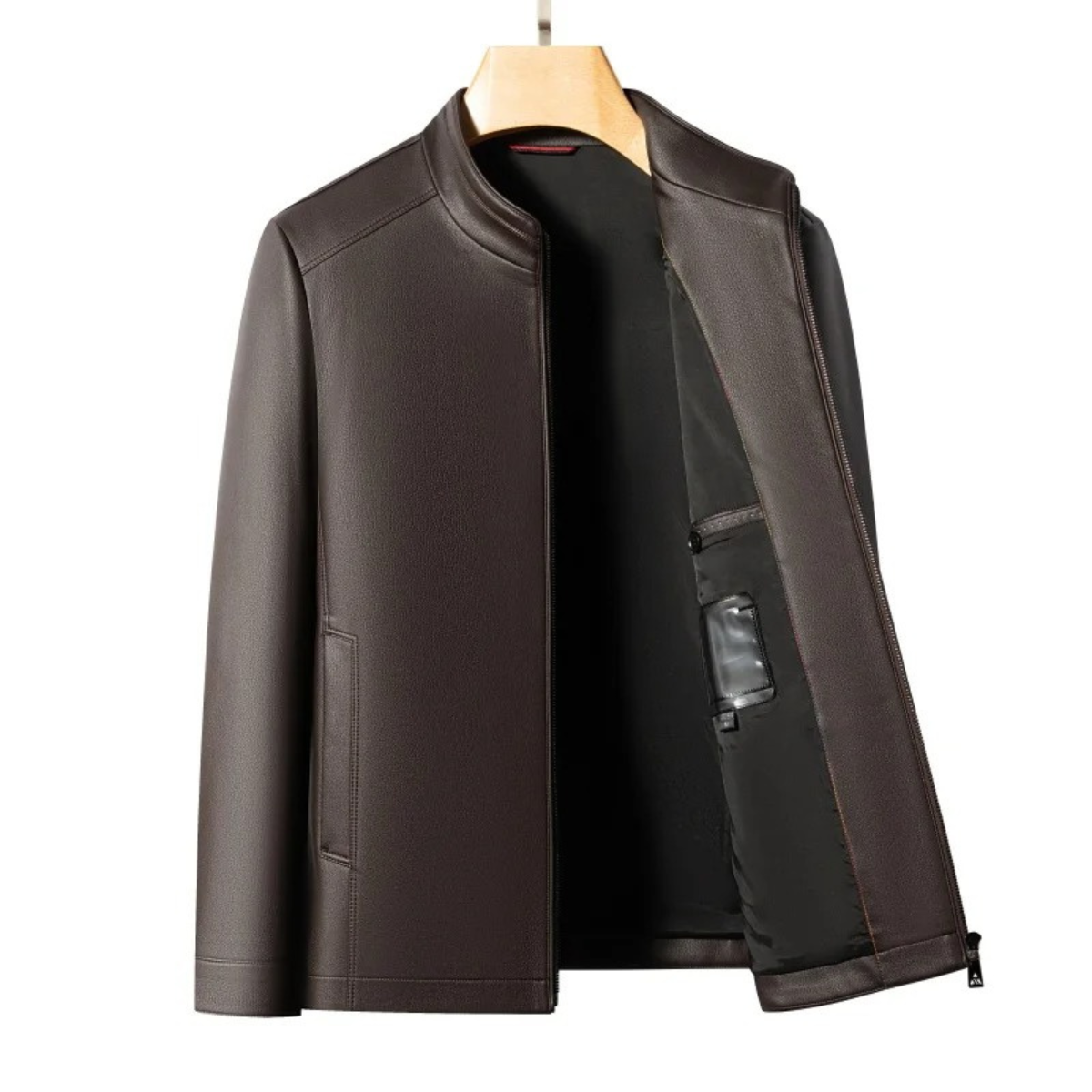 The Burford Men’s Premium Leather Casual Stand Collar Jacket