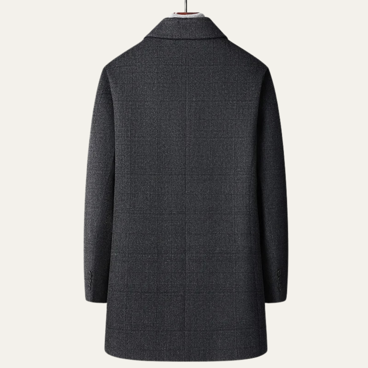 The Dobbiaco Men’s Winter Plaid Wool Blend Overcoat with Quilted Lining