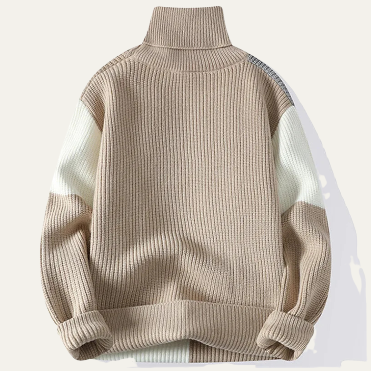 The Castelmola Men’s Knitted Colour Block Turtleneck Jumper