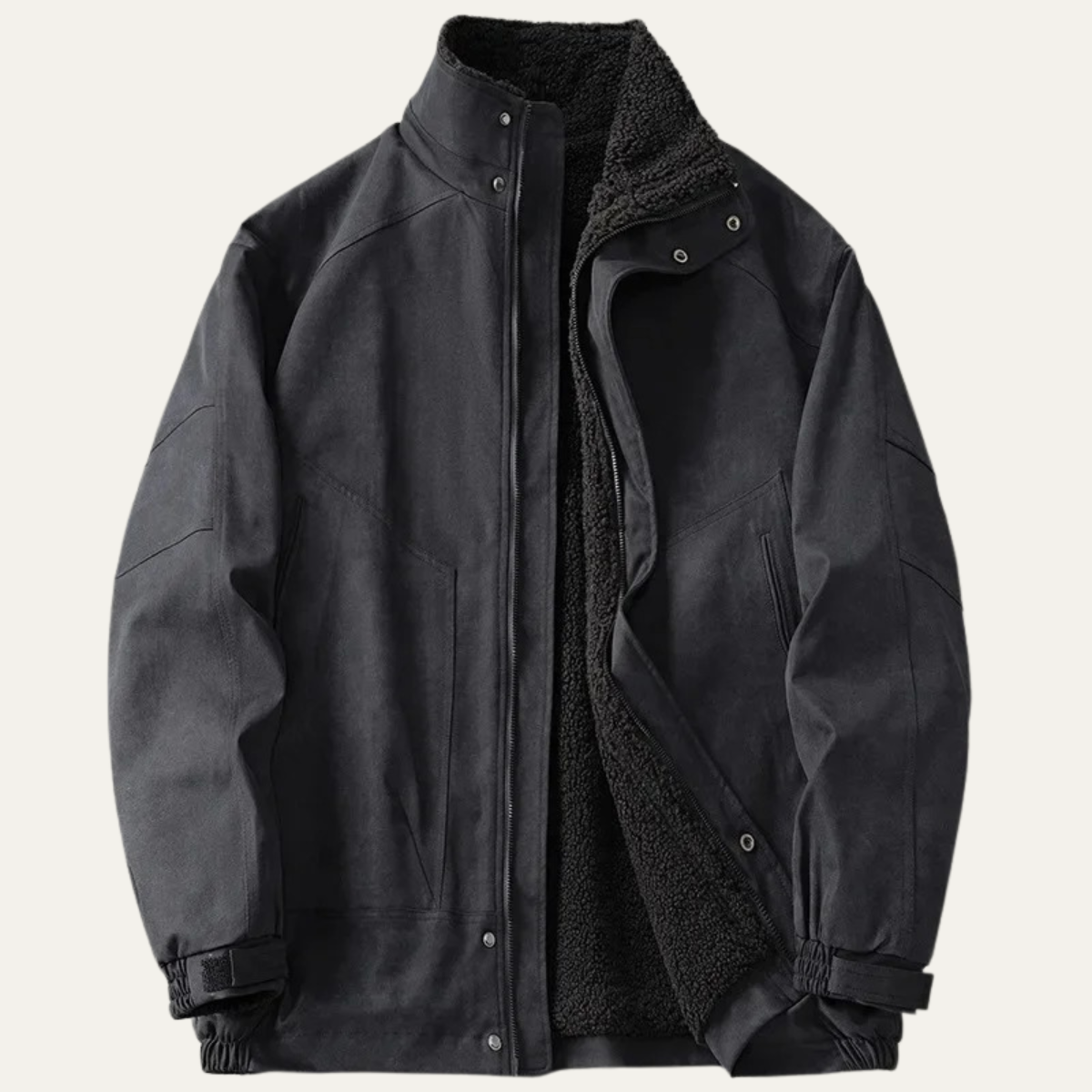 The Blenheim Men’s Warm Fleece Lined Vintage Black Suede Jacket