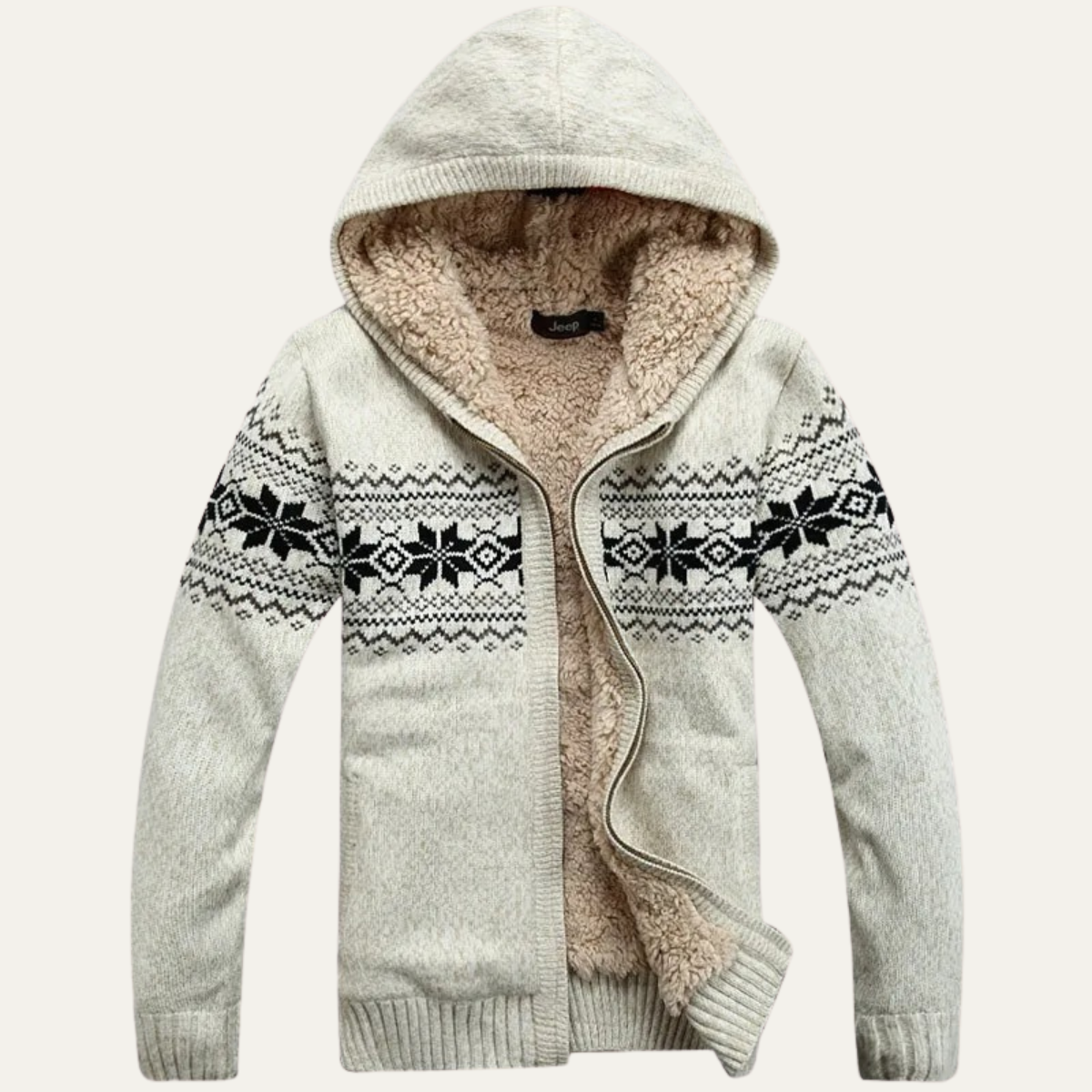 The Canazei Men’s Winter Zip Up Hooded Knit Jacket
