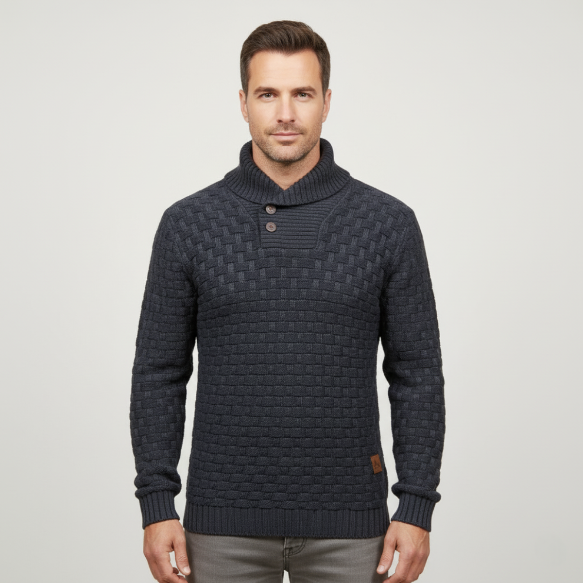 The Brighton Men’s Chunky Knit Jumper with Buttons