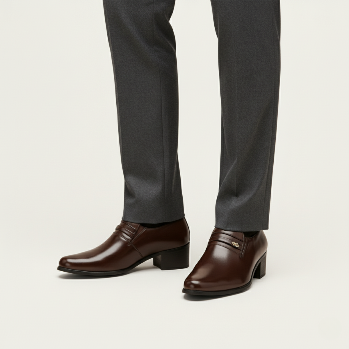 The Lazise Men’s Cuban Heel Dress Shoes – Leather Slip On Formal Loafers