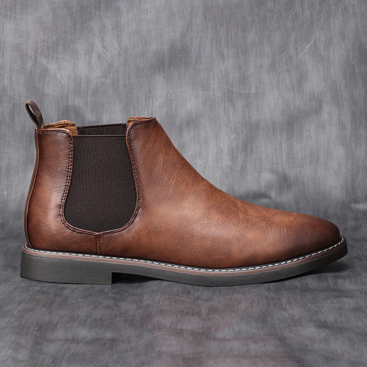 The Montalcino Men’s Brown Classic Leather Slip On Chelsea Boots