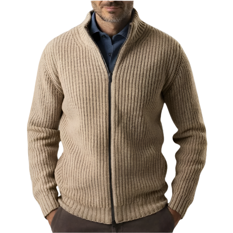 The Windsor Knitted Zip Up Cardigan-The British Gentlemen