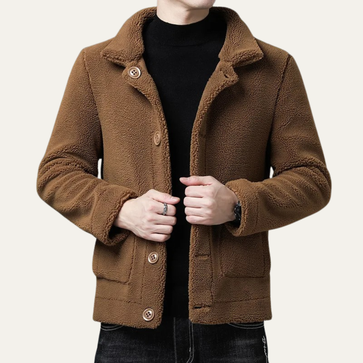 The Brecon Men's Warm Winter Fleece Jacket with Pockets