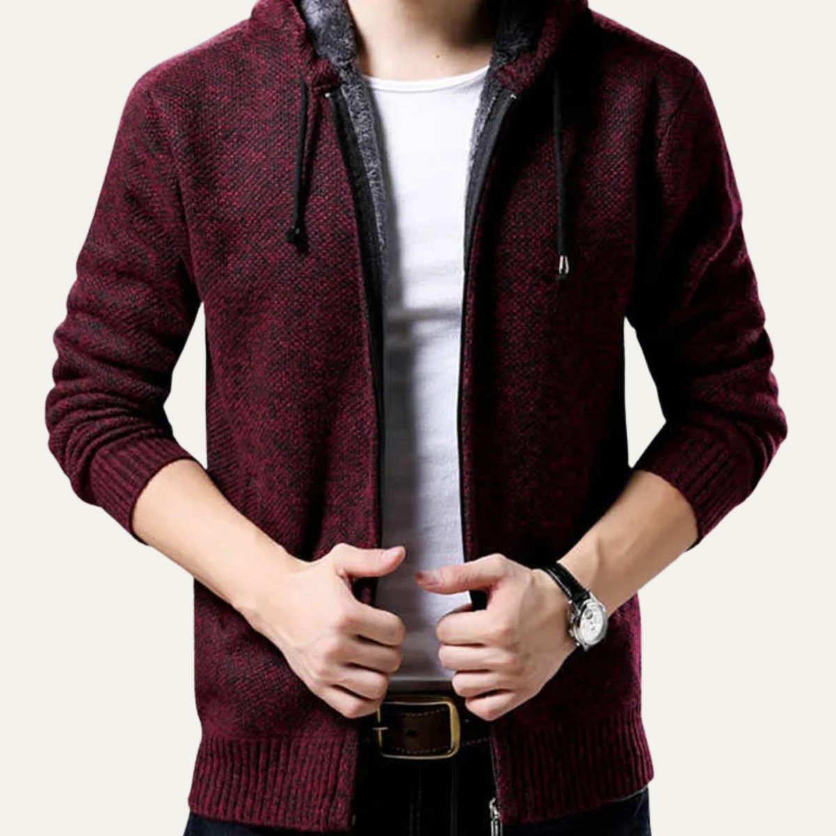 The Sutherland Men’s Casual Knit Zip Up Hoodie Jacket