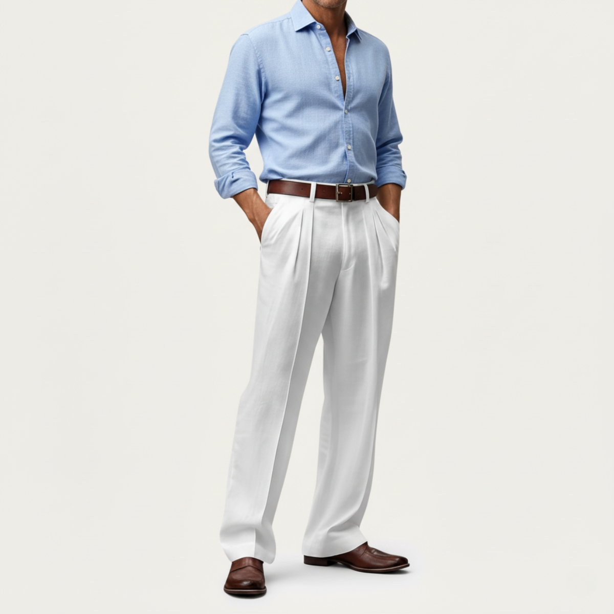 The La Thuile Men’s Lightweight Linen Summer Casual Trousers