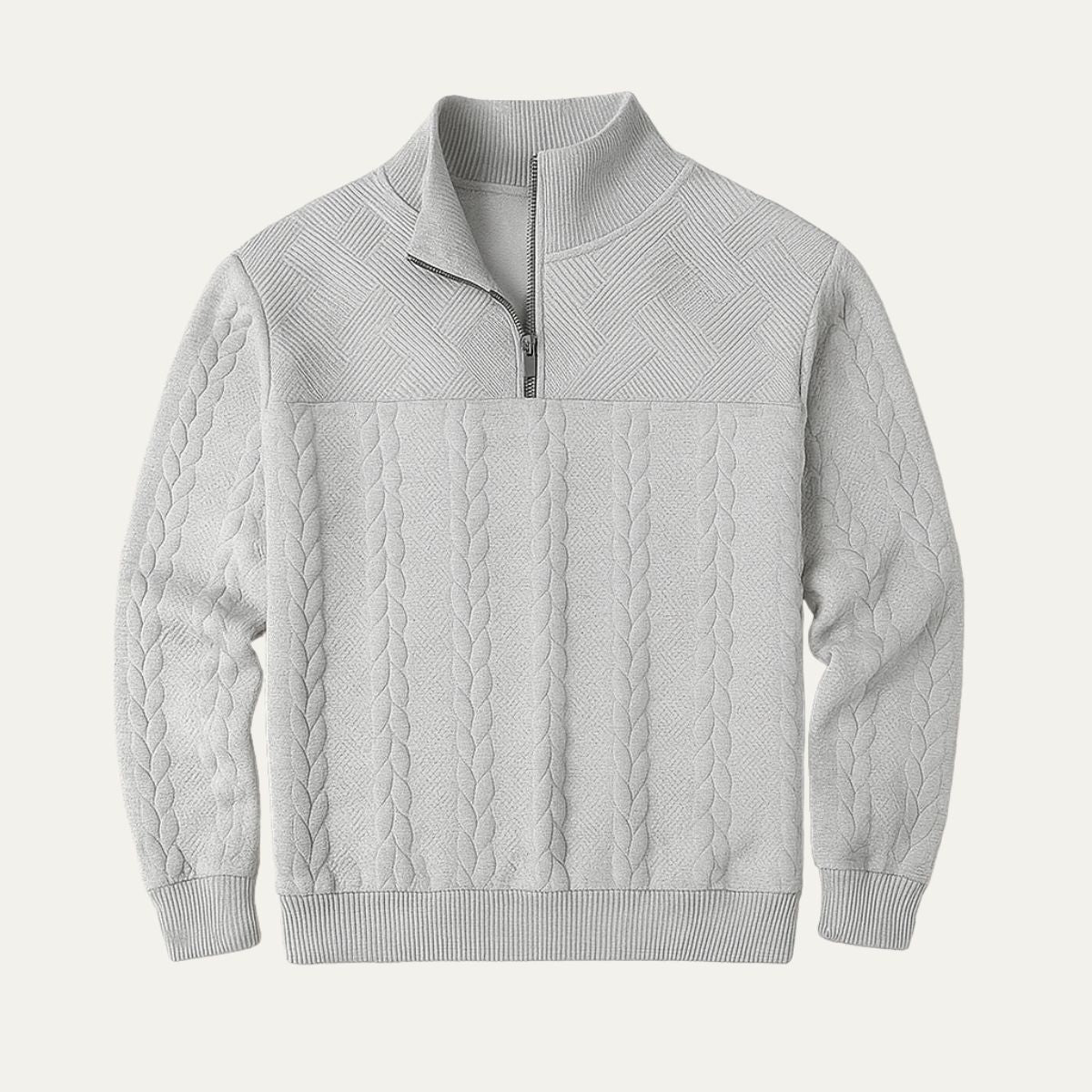 The Amalfi Half Zip Cable knit Jumper for Men