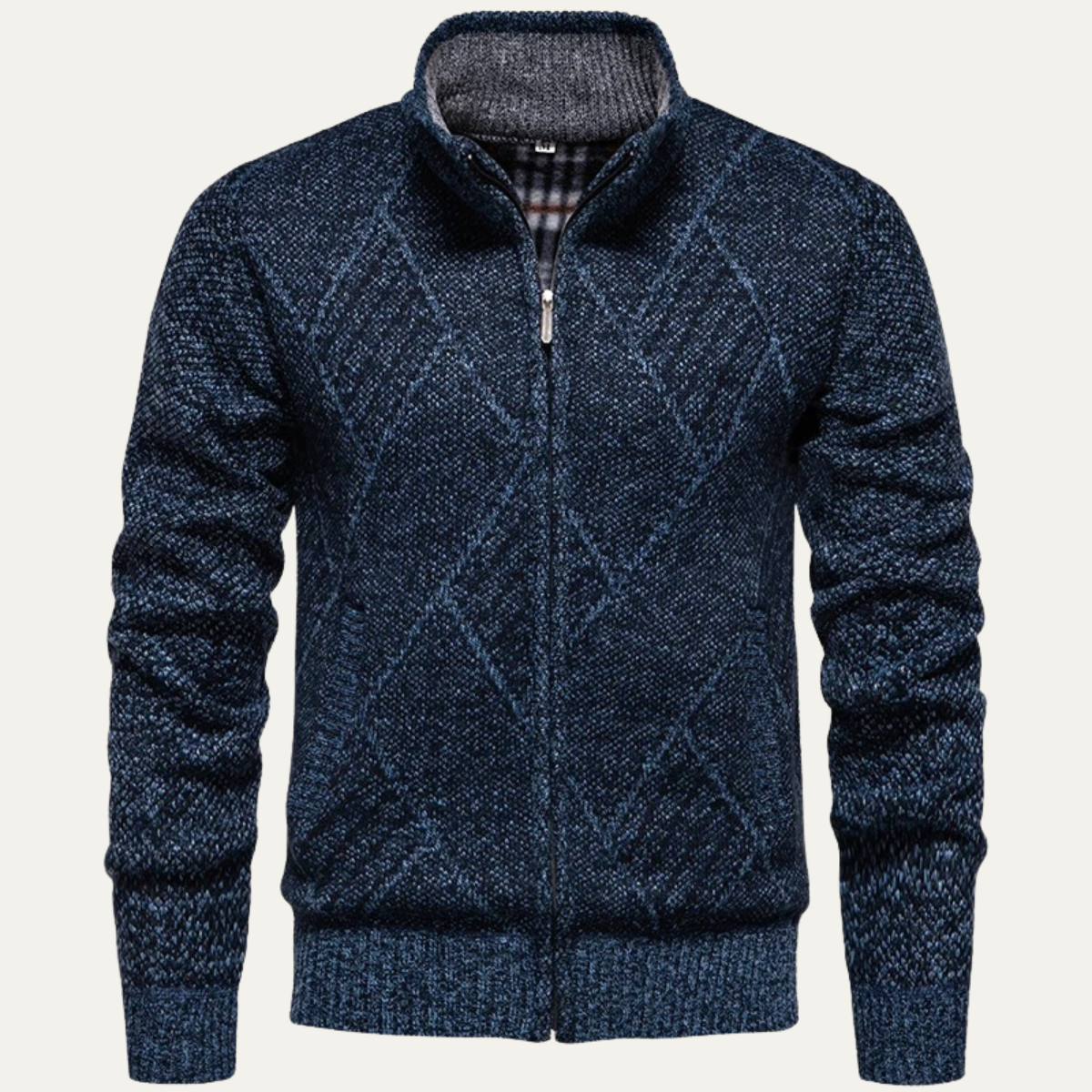 The Angera Men’s Casual Winter Knit Zip Up Jacket