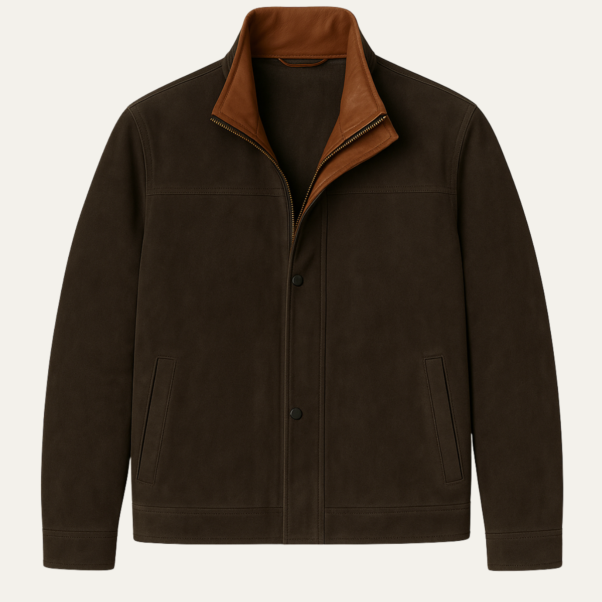The Alnwick Men’s Retro Style Zip Up Suede Bomber Jacket