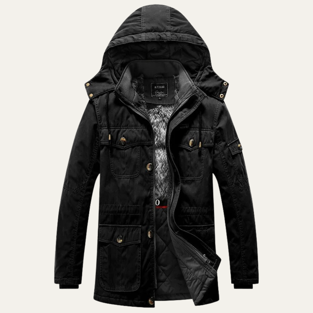 The Valpolicella Men’s Winter Hooded Parka Jacket with Fleece Lining