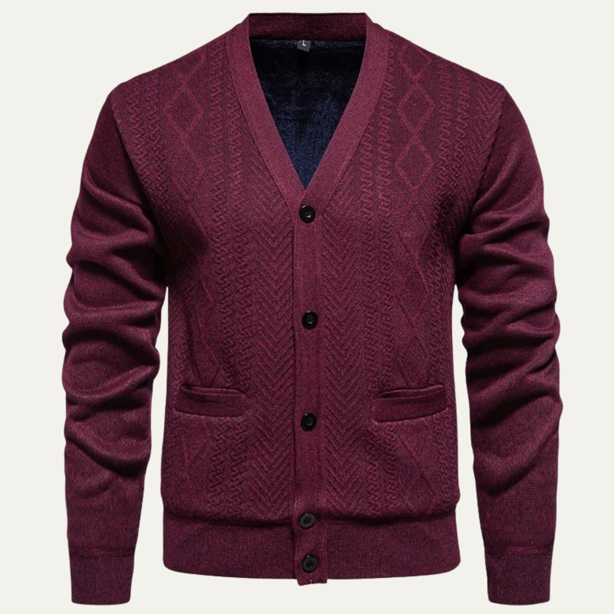 The Llangollen Men's Button Up Casual Knit Cardigan with Pockets