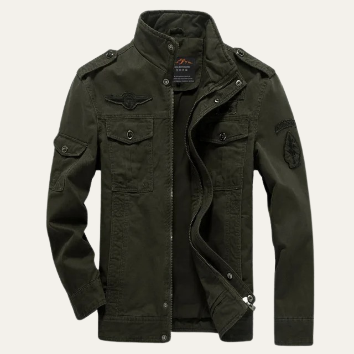 The Capri Men’s Military Collar Stand Cargo Jacket