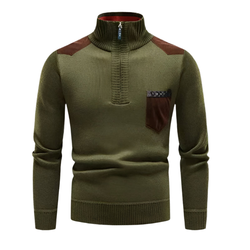 The Garrick Patchwork Half-Zip Jumper-The British Gentlemen