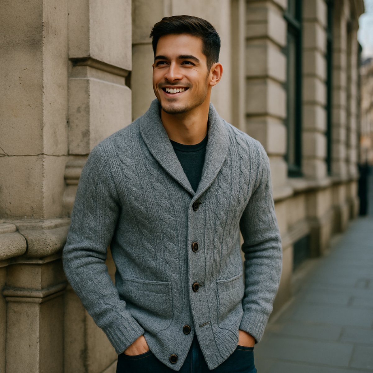 The Winchester 100% Cashmere Cardigan for Men