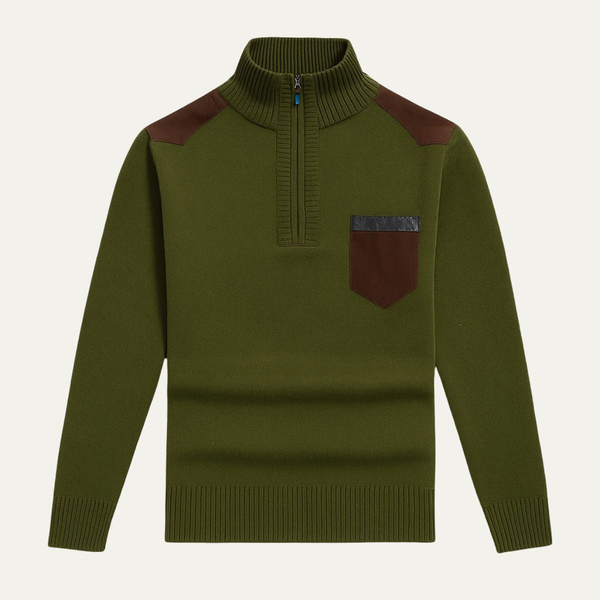 The Garrick Patchwork Half-Zip Jumper for Men