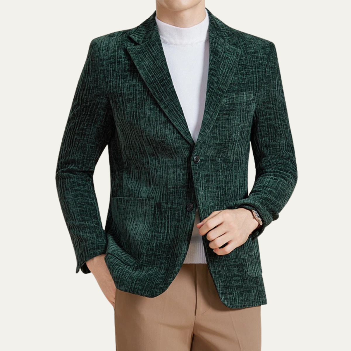 The Haddon Men’s Slim Fit Velvet Business Blazer Jacket