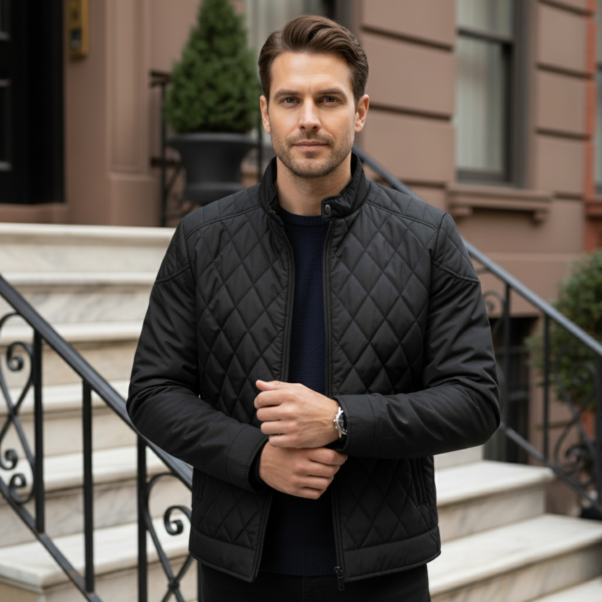 The Sheffield Men’s Winter Lightweight Padded Quilted Jacket