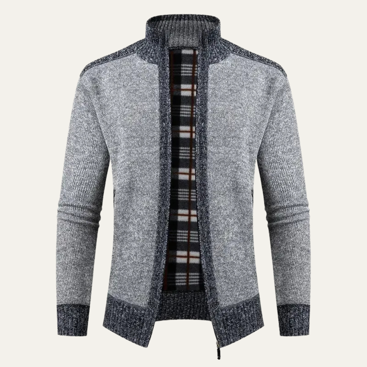 The Cirencester Men’s Thick Fleece Lined Zip Warm Knit Jacket