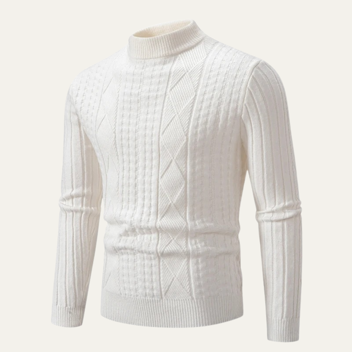 The Brunico Men’s Warm Slim Fit  Cable Knit Jumper