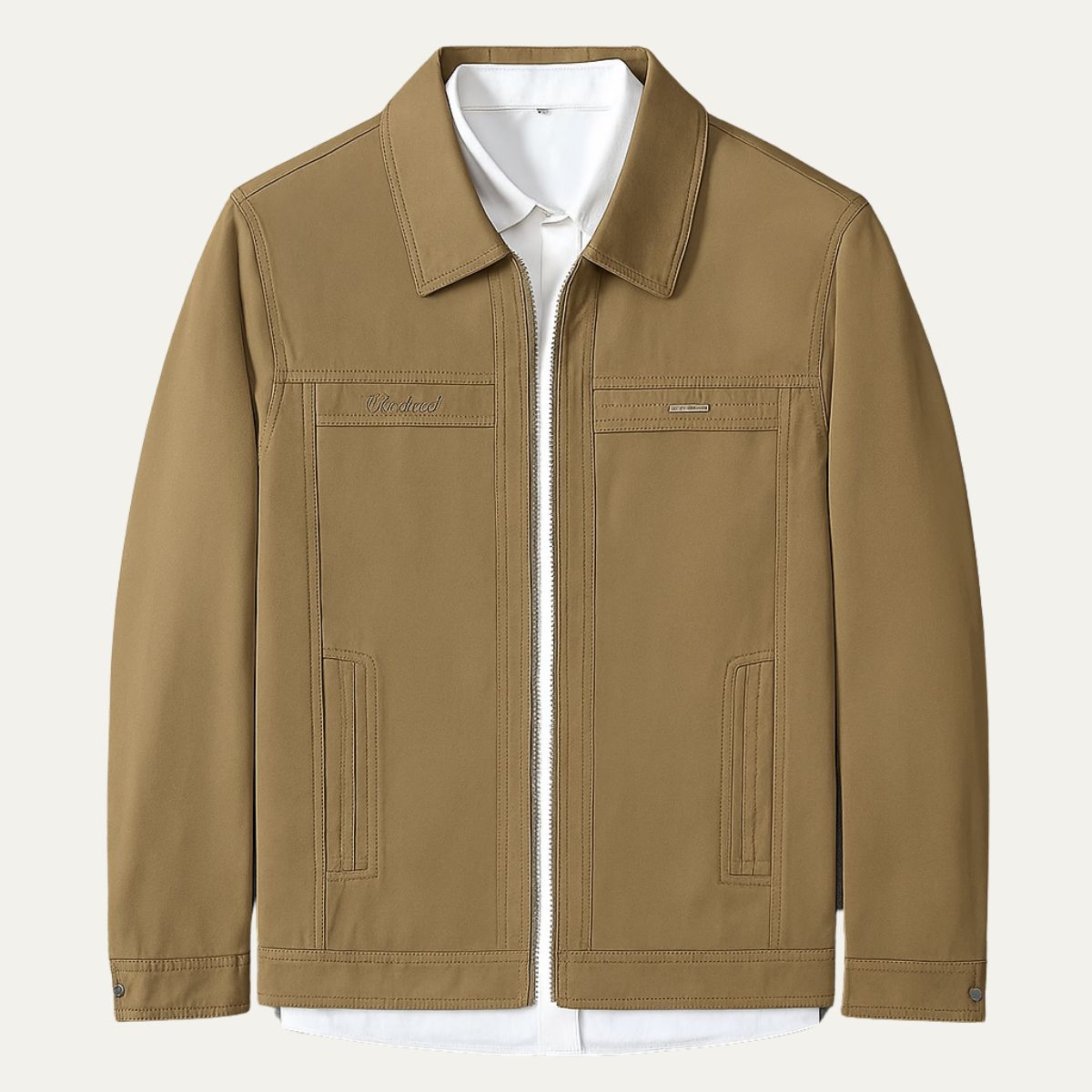 The Fairford Harrington Cotton Jacket with Zip Front for Men
