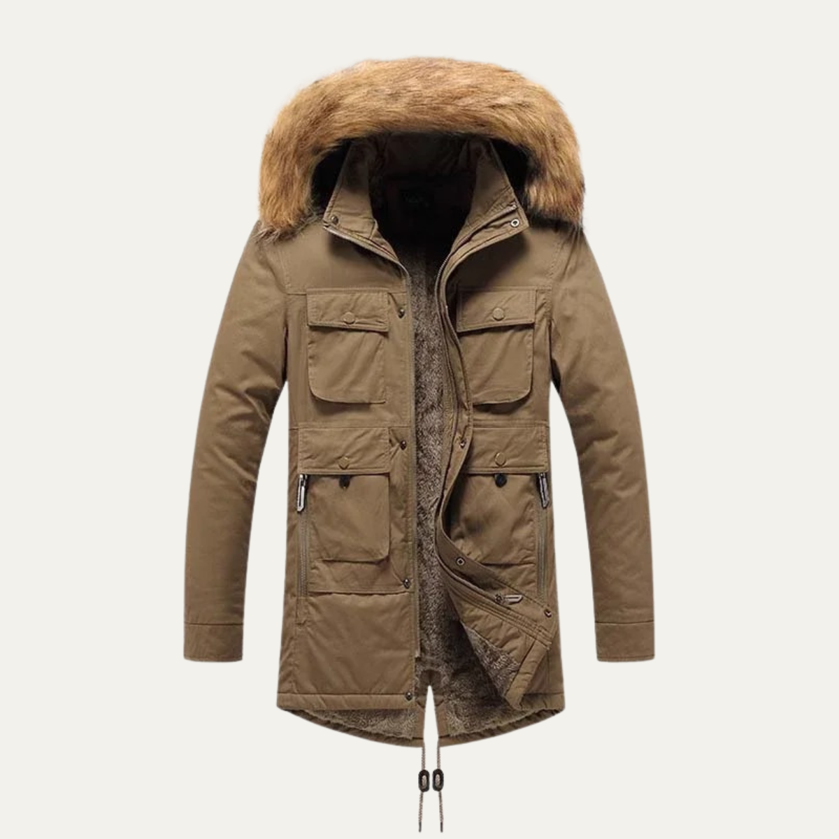 The Manchester Men’s Wam Hooded Winter Parka Coat with Fur Trim