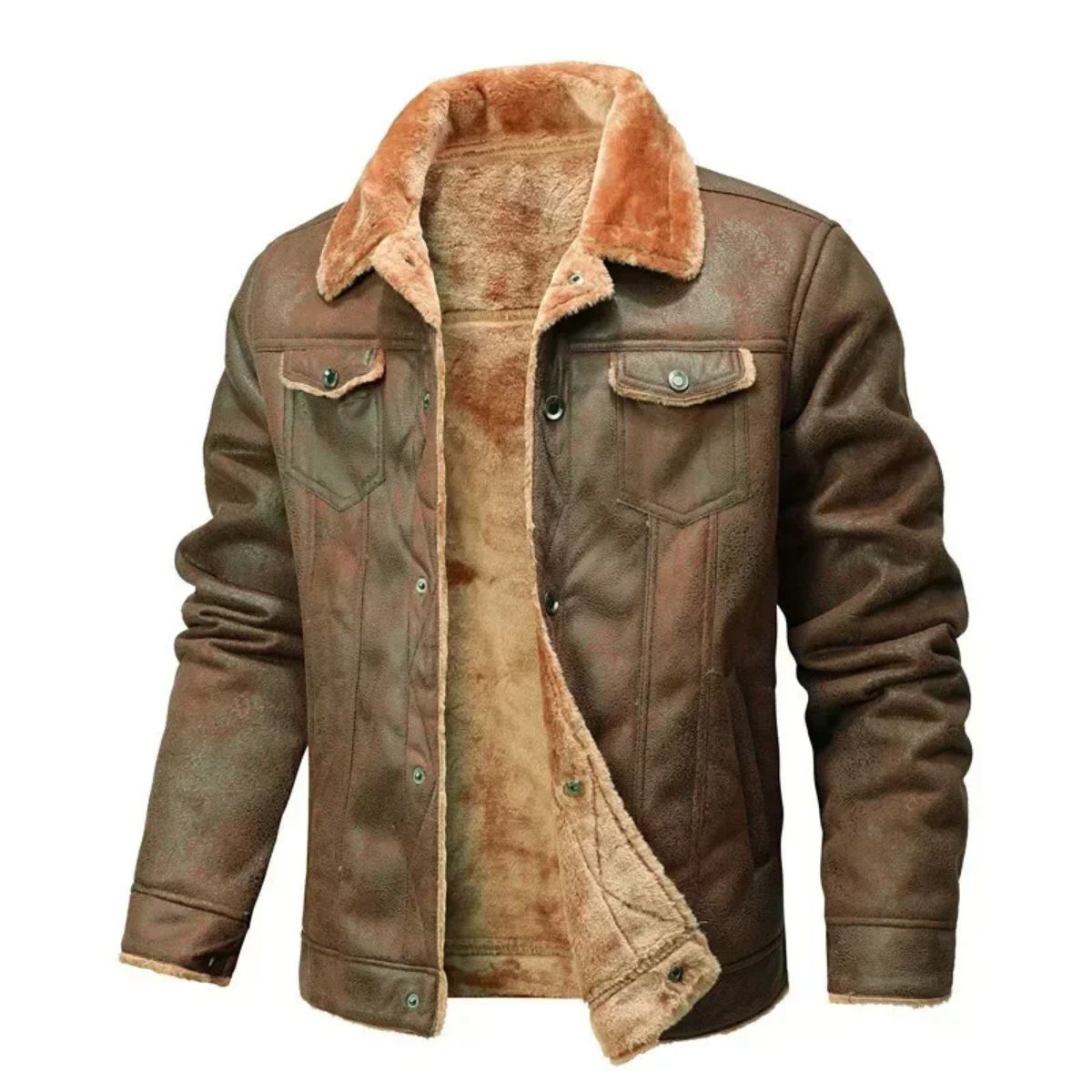 The Quebec Fleece Lined Suede Leather Jacket for Men