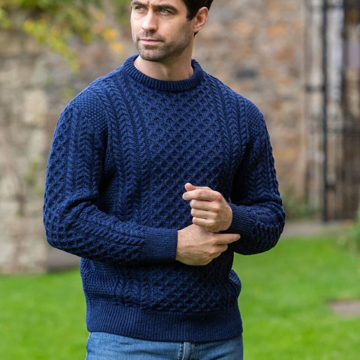 The Donegal Cable Knit Crew Neck Jumper for Men