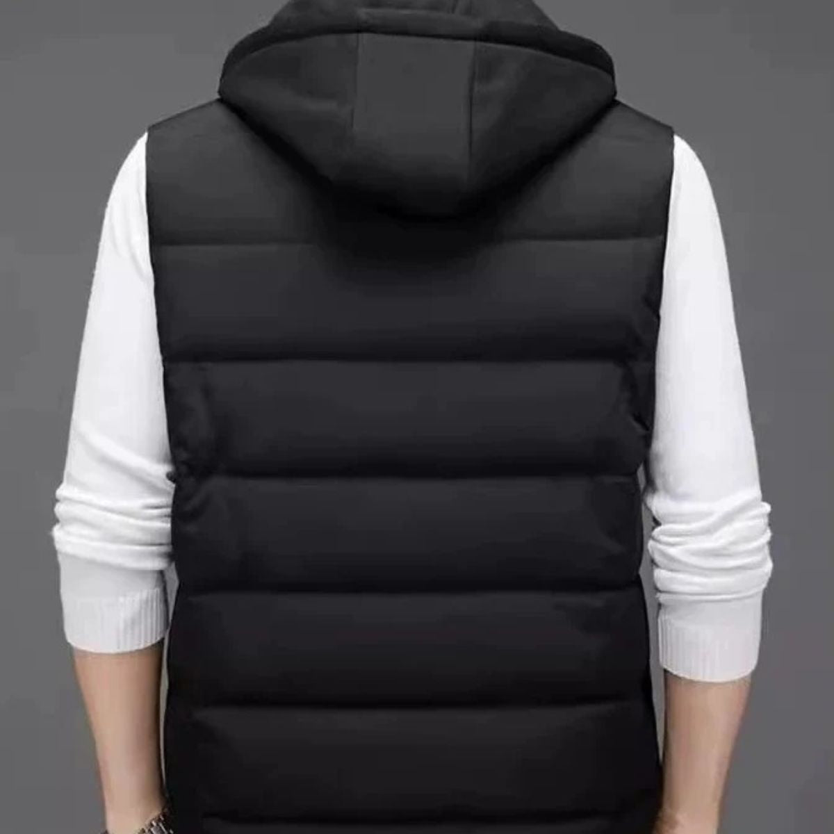 The Paris Quilted Modern Hooded Vest - Zip Front
